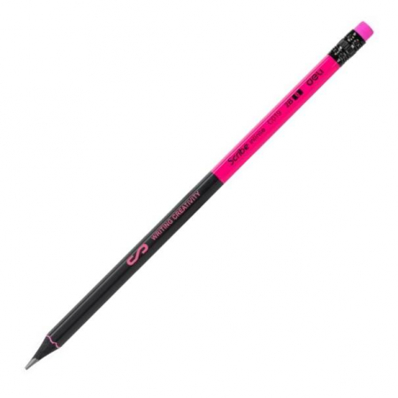 Creion Grafit cu guma, Lemn Negru 2B, Deli [3]