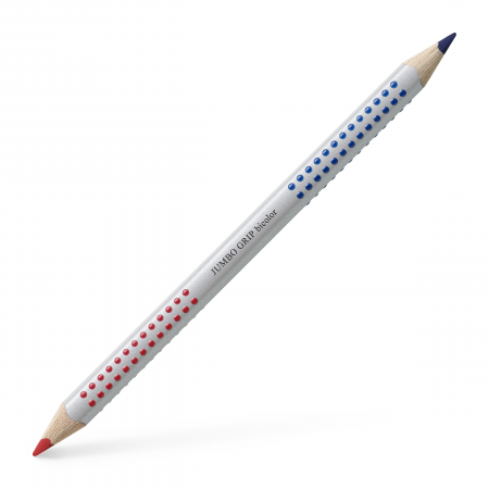 NOU - Creion Jumbo Grip bicolor rosu/albastru Faber-Castell