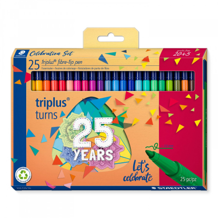 Brand - Set aniversar 25 de ani Carioca Triplus 20+5 Cadou Staedtler