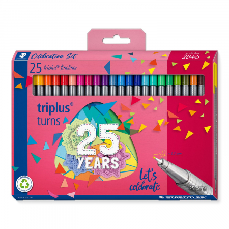 Brand - Set aniversar 25 de ani Fineliner Triplus 20+5 cadou, Staedtler