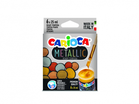 Carioca - Tempera Metallic 6 culori x 25 ml, Carioca