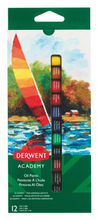 Academy - Culori ulei 12 ml, 12 buc/set Derwent Academy