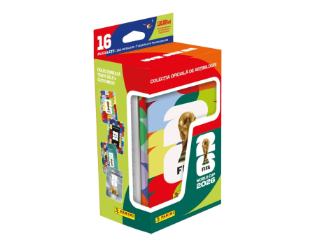 Panini - Cutia metalică cu 16 plicuri stickere MEGA TIN - Colecția oficială de stickere Panini FIFA World Cup 2026