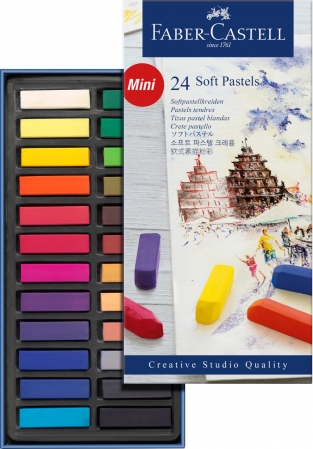 Cutie Creioane Pastel Soft Mini 24 culori Faber-Castell [1]