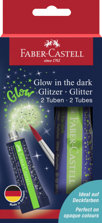 Pictura - Glitter Glow in The Dark 2X12 ml Faber-Castell