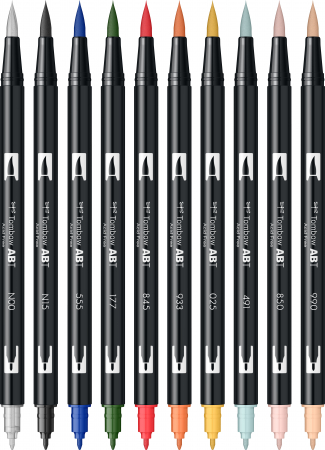 ABT Dual Brush Pen Manga Sohnen - Set 10 Culori Tombow [1]