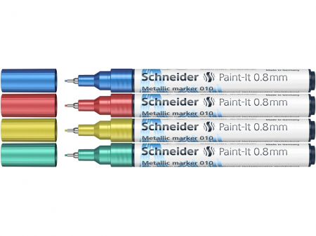 Set 4 Markere metalice Paint-It 010 0,8 mm Set 2, Schneider [2]