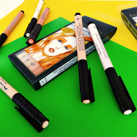 Pitt Artist Pen Brush Set 6 Buc Tonurile Pielii Faber-Castell [3]