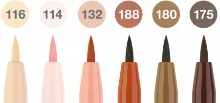 Pitt Artist Pen Brush, Set 6 culori Portret, Faber-Castell [2]