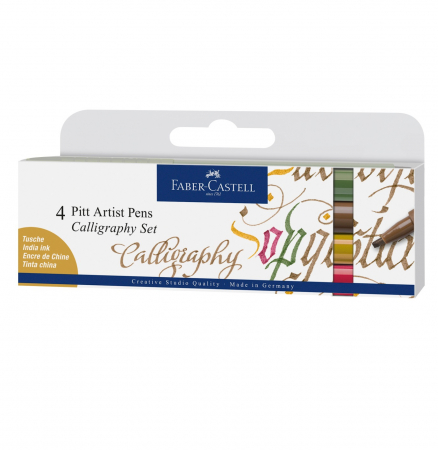 Markere Caligrafie - Pitt Artist Pen Caligrafic set 4 buc Color Faber-Castell