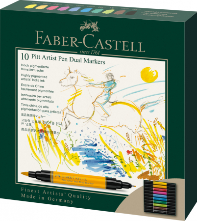 Desen - Pitt Artist Pen Dual Marker Set 10 buc. Faber-Castell