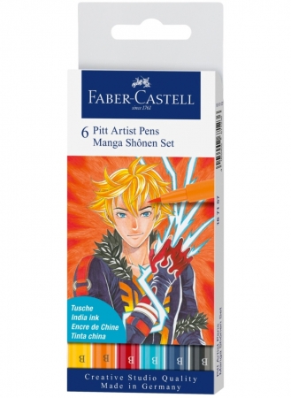 Markere Desen - Pitt Artist Pen Manga SET 6 Shonen 2019 Faber-Castell