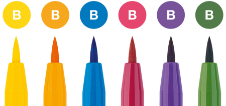 Pitt Artist Pen Set 6 buc culori de baza Faber-Castell [1]