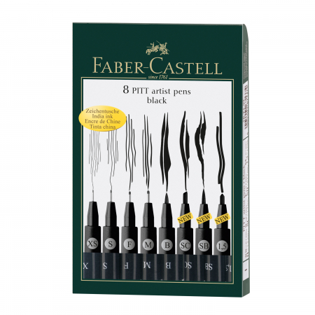 Pitt Artist Pen Set 8 Buc Negru Faber-Castell [0]
