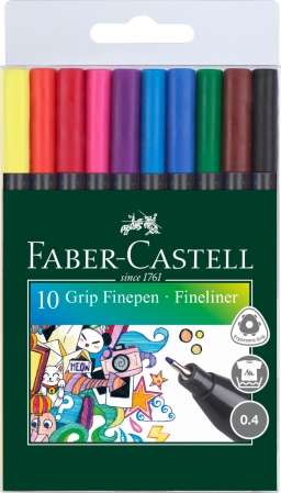 Set 10 culori Liner 0.4 mm Grip Faber-Castell [0]