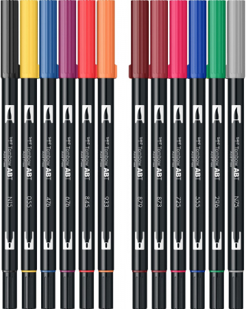 Set 12 Colours Primary ABT Dual Brush Pens, Tombow [3]