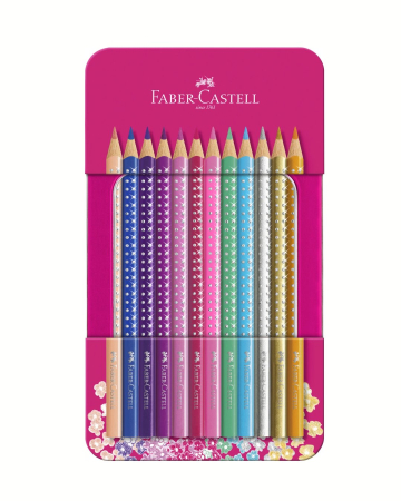 Seturi Creative de Craciun - Set 12 Creioane colorate Sparkle Faber-Castell