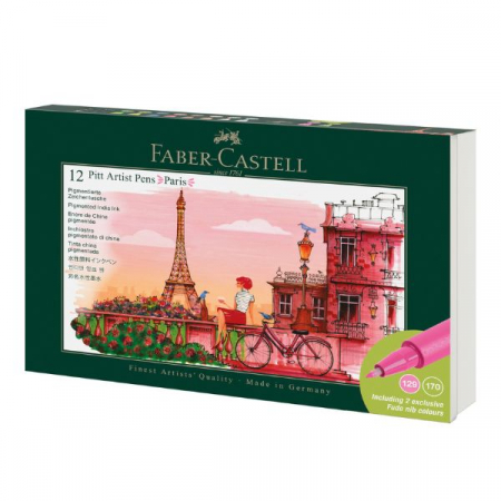 Faber-Castell - Set 12 Markere Pitt Artist Pen, Cities Edition: Paris, Faber-Castell