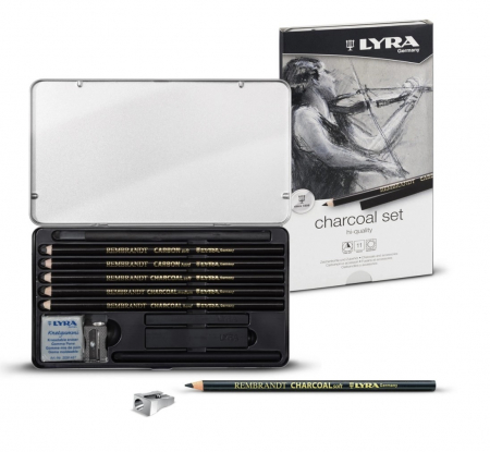 Lyra - Set 11 Piese, Creioane + accesorii  Charcoal Rembrandt, Lyra