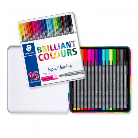 Finelinere - Set 15 culori Fineliner Triplus 0.3 mm Staedtler