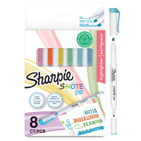 Brand - Set 8 Markere Coloring S Note Duo Pastel, Sharpie