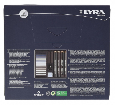 Set 25 Piese, Creioane + accesorii  Sketching tonuri gri Rembrandt, Lyra [3]