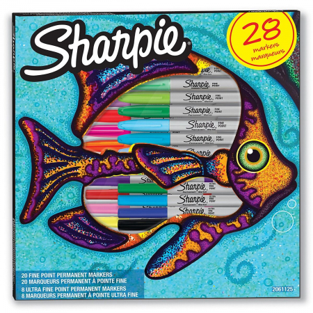 Fine point bullet - Set 28 Markere Permanente Bullet Fine Point Fish Sharpie