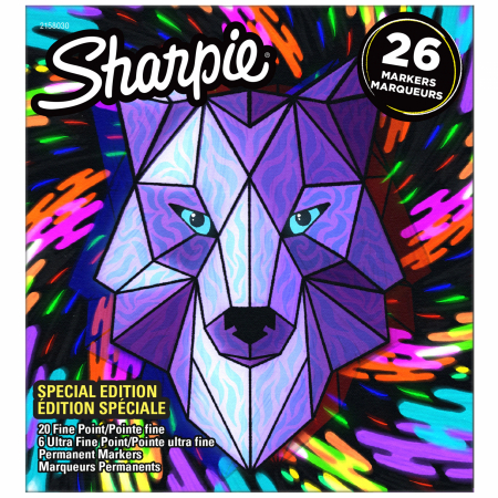 Brand - Set 26 Markere Permanente Fine Point Bullet Wolf, Sharpie