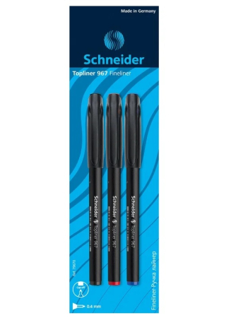 Linere - Set 3 culori Topliner 967 Blister, Schneider