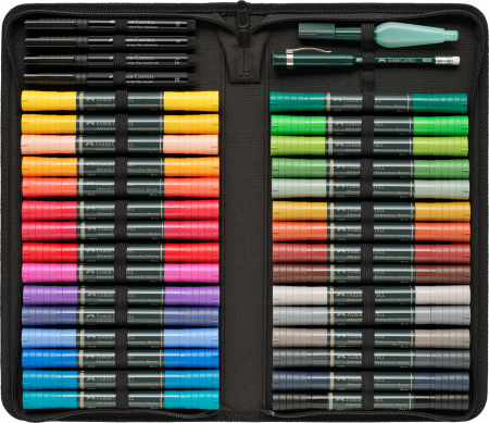 Markere Solubile A.Durer - Set 30 Markere Solubile A DURER + 4PAP + Perfect Pencil + Pensula Faber-Castell