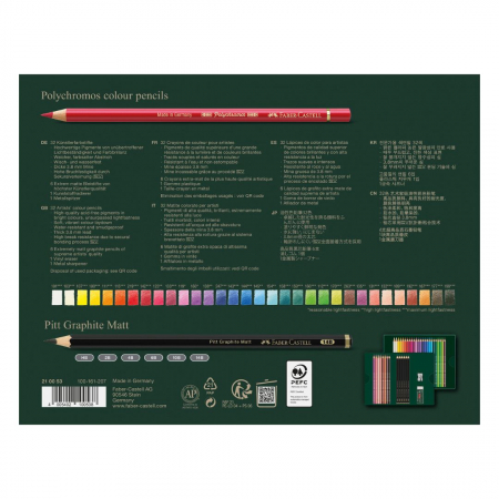 Set 32 Creioane Colorate POLYCHROMOS + 6 Creioane Grafit Matt + Accesorii, Faber-Castell [2]