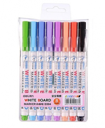 Desen si pictura - Marker WhiteboardSlim Set 8 Buc, Deli