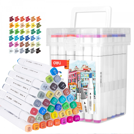 NOU - Set 36 Markere Sketching varf Dublu 1mm/7mm Deli