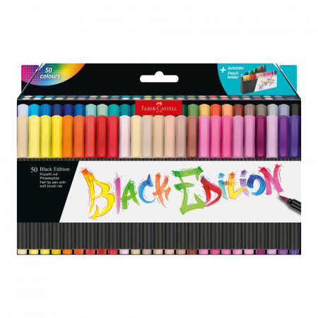 Faber-Castell - Set 50 Brush Pens Black Edition, Faber-Castell