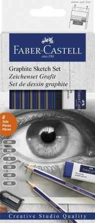 Brand - Set 6 Creioane Grafit Goldfaber cu Radiera si Ascutitoare Faber-Castell