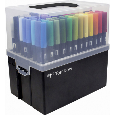 Desen - Set 108 Culori Markere Brush Pen Watercoloring, Tombow