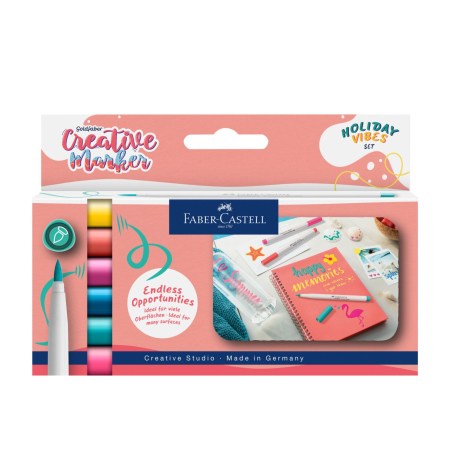 Brand - Set 6 Markere Creative Goldfaber Brush Holiday Vibes, Faber-Castell