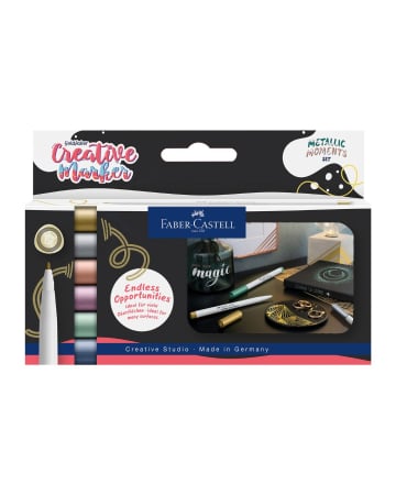 Faber-Castell - Set 6 Markere Creative Goldfaber – Culori Metalizate,  Faber-Castell