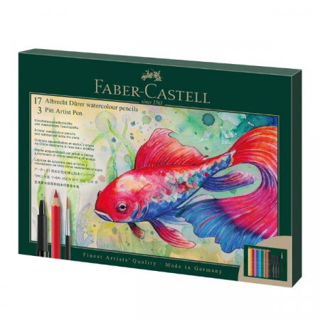 Faber-Castell - Set Cadou 17 Creioane Aquarelle Albrecht Dürer + 3 Accesorii + Pensulă, Faber-Castell