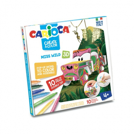 Carioca - Set creativ Create & Color Carioca Miss Wild 3D, Carioca