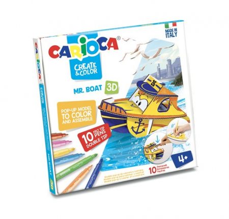 Carioca - Set creativ Create & Color Carioca Mr. Boat 3D, Carioca