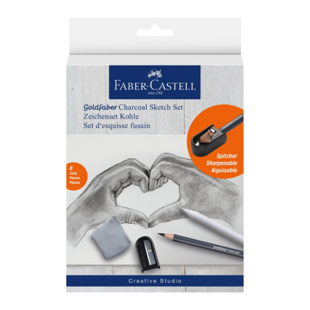 Creioane Grafit, Monochrome, Carbune - Set Desen Goldfaber Carbune, Faber-Castell
