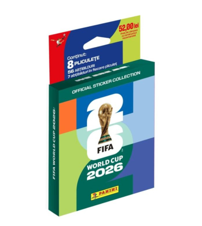 World Cup 2026 - Set Ecoblister cu 8 pachete abțibilduri - Colecția oficială de stickere Panini FIFA World Cup 2026