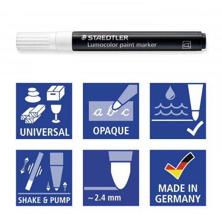 Set Marker Lumocolor Vopsea Acrilic 10 culori, Staedtler [3]
