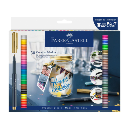 Markere Desen - Set Markere Creative 30 buc, Faber-Castell