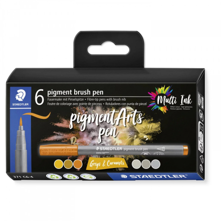 Staedtler - Set Pigment Liner Greys & Caramels 6 culori, Staedtler