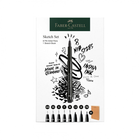 Set Pitt Artist Pen Sketching 8 Buc + Sketchbook Faber-Castell [1]