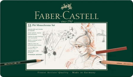 Set Pitt Monochrome Grafit+Carbune+Pastel 33 Buc Faber-Castell [1]