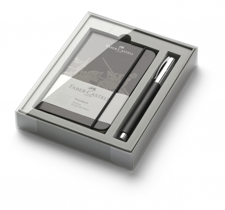 Seturi Instrumente de scris - Set Promo Stilou Ambition OpArt White Sand + Agenda A6 Faber-Castell