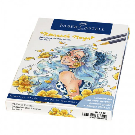 Set Romantic Manga 1 - 8 Markere Sketch Goldfaber+2 Pitt Artist Pen+Creion Grafit, Faber-Castell [4]